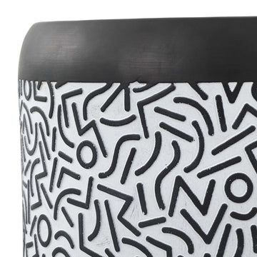 Vernis 17.75" Modern Bohemian Geometric Drum Garden Stool - JONATHAN Y